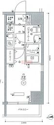 スカイコートヒルズ池田山 1Kの間取図画像