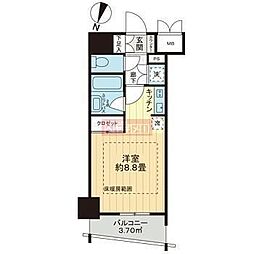 ライオンズクオーレ池袋ソシア ワンルームの間取図画像