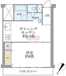 広尾ハイツ 1DKの間取図画像