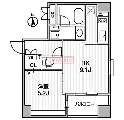 クリオ三田ラ・モード 1LDKの間取図画像