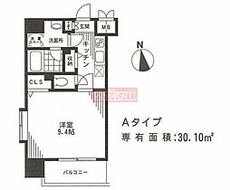 ファイブフォー白金 1Kの間取図画像