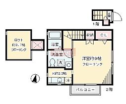 デザインコート下北沢B 1Kの間取図画像