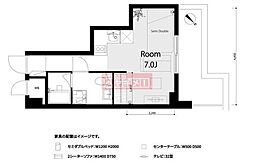 ドルミ五反田ドゥメゾン ワンルームの間取図画像