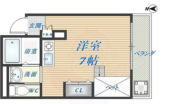 ハイム・フルス ｜大阪府東大阪市小阪３丁目(賃貸マンション1R・2階・23.00㎡)の写真 その2