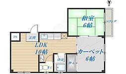 セントラルパークビルディング 2LDKの間取図画像