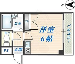 ラスター俊徳 ワンルームの間取図画像