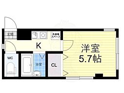 ハイツセリオ 1階1Kの間取り