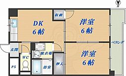 ロイヤルハイツ高井田 2DKの間取図画像