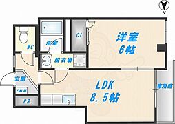 大蓮ハイツ 1LDKの間取図画像
