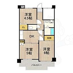 友井グレイス 3DKの間取図画像