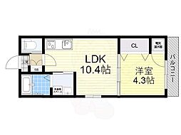 Fasecia小若江 1LDKの間取図画像