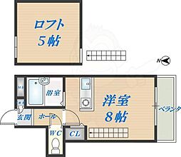 C・Tビュー永和 ワンルームの間取図画像
