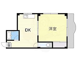 スマイルハイツ巽東 1DKの間取図画像