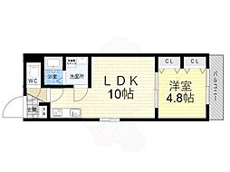 badgetomoiEstI 1LDKの間取図画像