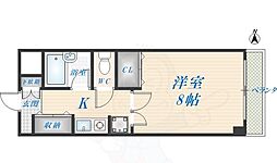 ダイヤモンドメゾン高井田 1Kの間取図画像