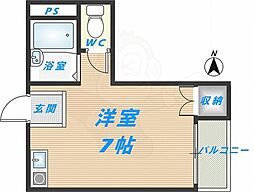 オレンジハウス1 ワンルームの間取図画像