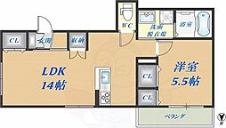 ヘーベルメゾン長瀬 1LDKの間取図画像