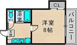 エクセル近大前 1Kの間取図画像
