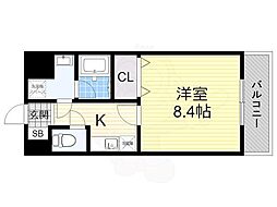 メルディアキューブやえのさと 1Kの間取図画像