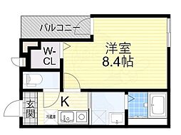 フジパレス長田ノース 1Kの間取図画像
