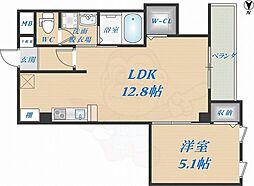 ロイヤル・オーク 1LDKの間取図画像