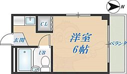 サンハイツたかだ ワンルームの間取図画像
