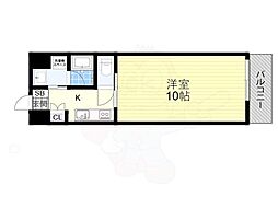 アリビオ北巽 1Kの間取図画像