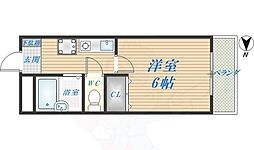 プリムヴェール 1Kの間取図画像