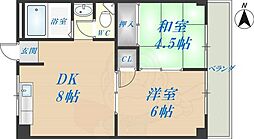 第二コーポ春日荘 2DKの間取図画像