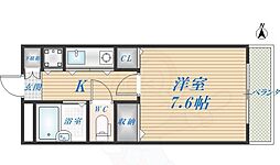 サンモール 1Kの間取図画像