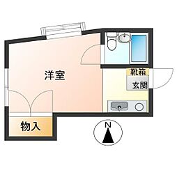 コーポ明和 ワンルームの間取図画像