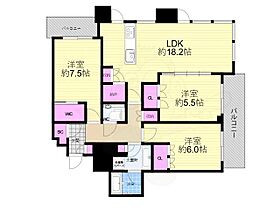 シティタワー大阪本町  ｜ 大阪府大阪市中央区安土町２丁目（賃貸マンション3LDK・31階・84.35㎡） その2