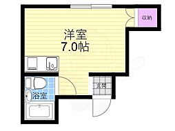 中之島live ワンルームの間取図画像