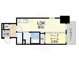 エスリードレジデンス本町パークフロント 1LDKの間取図画像