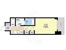 S-RESIDENCE阿波座bouncy 1Kの間取図画像