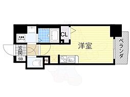 アクアプレイス南堀江 ワンルームの間取図画像
