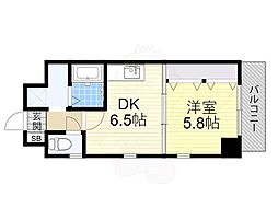 ビエラ江戸堀 1DKの間取図画像