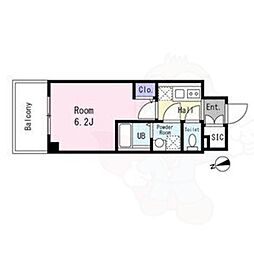 エスリード大阪NEXUS 1Kの間取図画像