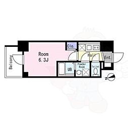 エスリード大阪NEXUS 1Kの間取図画像