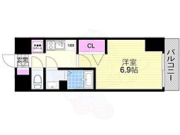 プレサンス阿波座駅前 1Kの間取図画像