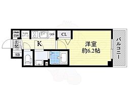 プレサンス大阪ドームシティスクエア 1Kの間取図画像
