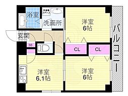 第2マンションアトラス 2DKの間取図画像