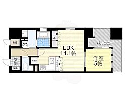 リーガル長掘2 1LDKの間取図画像