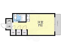 内外うつぼビル ワンルームの間取図画像