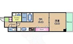 BRAVI南堀江 1DKの間取図画像