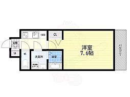 プランドール江戸堀レジデンス 1Kの間取図画像