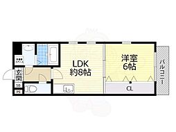 ビエラ江戸堀 1LDKの間取図画像