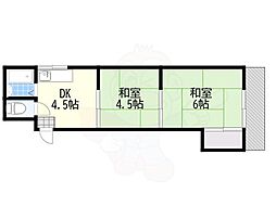 モリタハイツ 2DKの間取図画像
