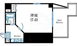 セレッソコート西心斎橋 1Kの間取図画像
