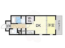 RESIDIA靱公園 1DKの間取図画像